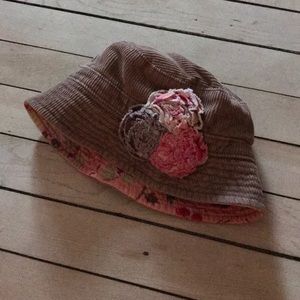Baby girl corduroy reversible hat